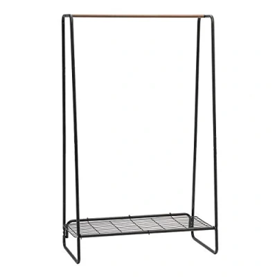 Immagine di Iris Ohyama Grande Appendiabiti in Metallo con Ripiano Rete, 1 Livello, Nero, Design Moderno, Solido, Anti scivolo, Per Camera, Studio, Armadio, Abbigliamento e Scarpe, Montaggio Facile, PI B5L