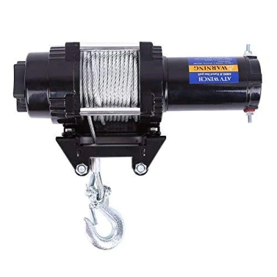 Immagine di verricello elettrico, 15 m, 4000 LBS/1818 kg, per sollevamento fuoristrada, corda sintetica, 12 V, telecomando radio, compatibile con ATV