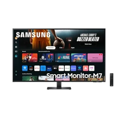 Immagine di Samsung Smart Monitor M7 (S43DM702), Flat 43&#039;&#039;, 3840x2160 (UHD 4K), Hub con app di streaming, Office 365, Gaming Hub, Speaker integrati, Telecomando, WiFi, HDMI, USB C