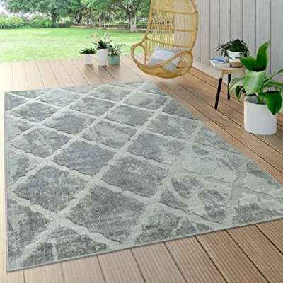 Immagine di da Interni e Esterni, terrazza Balcone, Anti intemperie, Geometrico Moderno, Dimensione:160x230 cm, Colore:Grigio 2