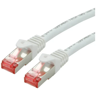 Immagine di Roline 21.15.2665 RJ45 cavo di rete, patch CAT 6 S/FTP 5.00 m Bianco doppia schermatura, Privo alogeni, Ritardante fiamma 1 pz.
