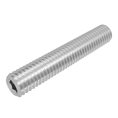 Immagine di SECCARO Perni filettati con attacco conico M6 x 35 mm, in acciaio inox V2A VA A2, DIN 913/ISO 4026, esagonali, 20 pezzi