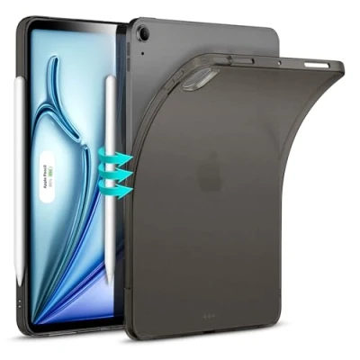 Immagine di ESR Cover per iPad Air 11&quot; 2024 e 5a/4a Gen (2022/2020, 10,9&quot;), Custodia Sottile Leggera, Resistente all&#039;ingiallimento, Retro Trasparente, Supporta Pencil Pro/USB C, Serie Zero, Nero Opaco