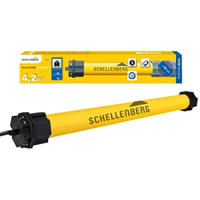 Immagine di Schellenberg 20611 motore tapparelle elettriche Maxi Standard 10 Nm, fino a 4,2 m² di superficie della tapparella, tubolare per albero da 60 mm, 20 kg forza trazione, set completo