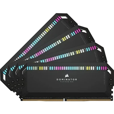 Immagine di CORSAIR DOMINATOR PLATINUM RGB DDR5 RAM 64GB (4x16GB) 6600MHz CL32 Intel XMP Compatibile iCUE Memoria per Computer Nero (CMT64GX5M4B6600C32)