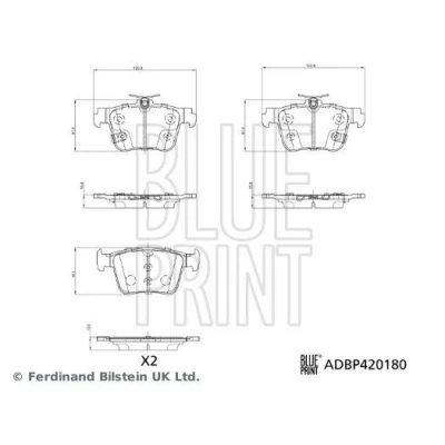 Immagine di BLUE PRINT Kit pastiglie freno Assale posteriore con segnalatore acustico usura ADBP420180