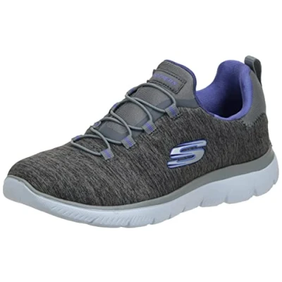 Immagine di Skechers SUMMITS QUICK GETAWAY, Scarpe da Ginnastica Donna, Grey Charcoal Mesh Purple Trim Ccpr, 39.5 EU