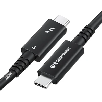 Immagine di Cable Matters [Certificato Intel] 40Gbps Active Thunderbolt 4 Cavo 2m con ricarica 240W e video 8K Completamente compatibile USB C/USB C, / USB4 3