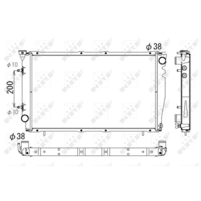 Immagine di NRF 53326 Radiatore motore Alluminio 670 424 16 Alette di raffreddamento saldate