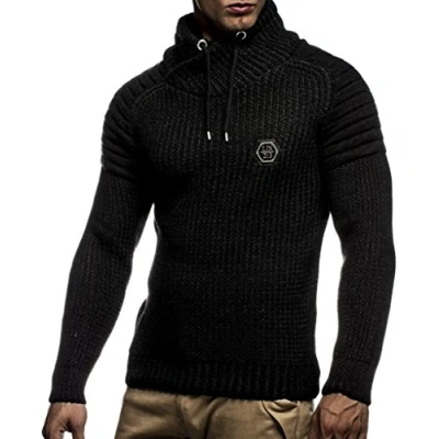 Immagine di Leif Nelson Maglione Uomo Felpa a Maglia Collo Scialle LN 5235 Nero Antracite XX Large