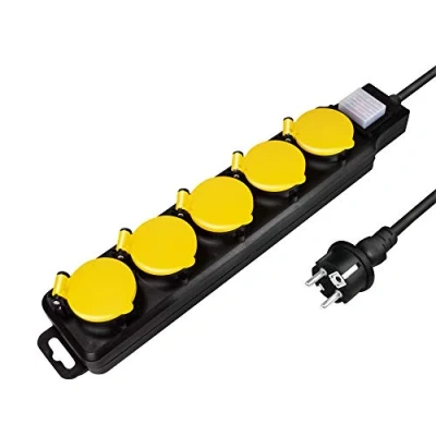 Immagine di LogiLink LPS255 Ciabatta elettrica per esterni, 5 prese (5 CEE 7/3) con protezione IP 44 e interruttore on/off, esterni