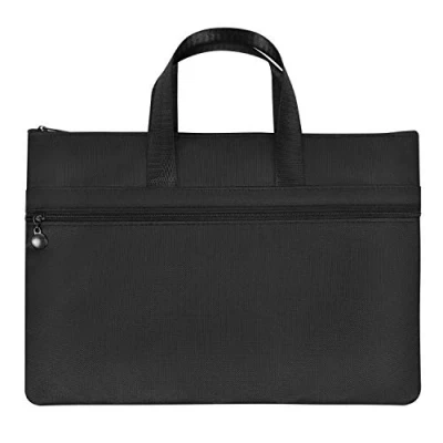 Immagine di Borsa portadocumenti con cerniera, formato A4, portatile, leggera, per ufficio, documenti, donne, uomini, riunioni d&#039;affari, ufficio
