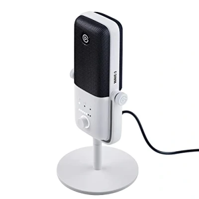Immagine di Elgato Wave:3 White, microfono condensatore USB premium per streaming, podcast, gaming e home office, software di mixaggio gratis, plug in effetti audio, anti distorsione, ’n play, Mac, PC