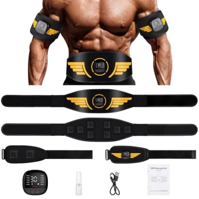 Immagine di Elettrostimolatore Muscolare,Elettrostimolatore in Aluminio con 10 modalità e 30 intensità,USB Ricaricabile,Elettrostimolatore Glutei Addome Braccia Gambe per Uomo Donna