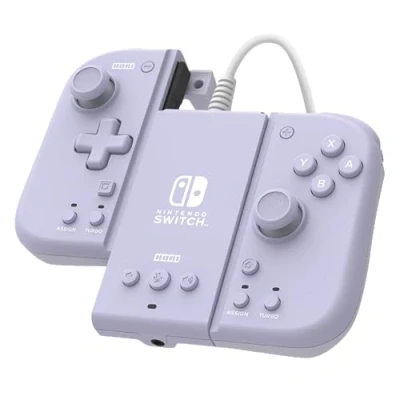 Immagine di Hori Split Pad Compact Attachment Set (Violetto Lavanda) Controller ergonomico per la modalita&#039; portatile con adattatore cablato Nintendo Switch/OLED Licenza ufficiale
