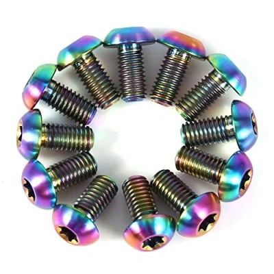 Immagine di VGEBY1 Bulloni del rotore Freno a Disco,12pcs rotori della Testa di Torx Lega Titanio Viti bullone Bici(M5x10 colorato)