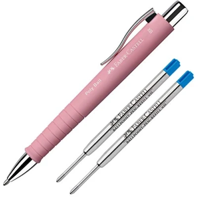Immagine di Faber Castell Penna a sfera Poly Ball XB, colore del fusto: rosa, incluse 2 ricariche XB