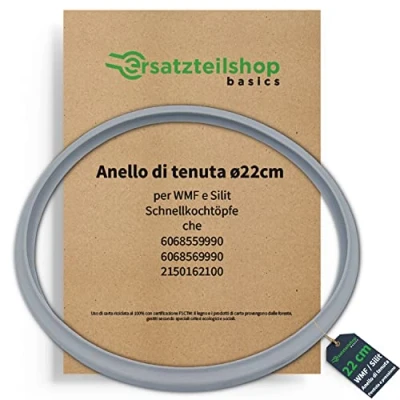 Immagine di anello di ricambio per pentola a pressione Silit e WMF, tenuta 3 l, 4,5 6,5 8,5 l (per pentole con diametro interno 22 cm)
