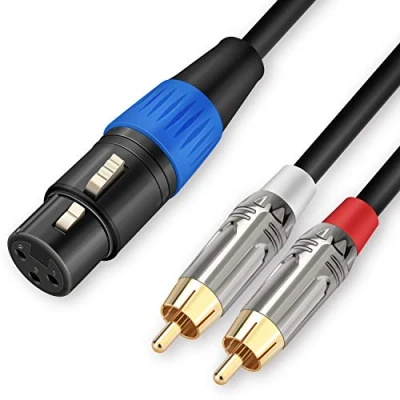 Immagine di JOLGOO cavo breakout sbilanciato XLR femmina a doppio RCA Y splitter, 1 adattatore 2 maschio breakout, 3 metri