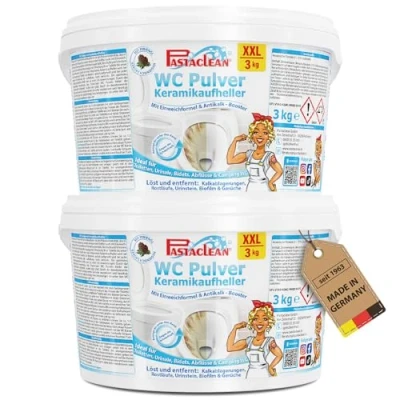 Immagine di Pastaclean® detergente per WC in polvere da 6 kg, igiene e freschezza del WC, schiuma extra forte contro calcare urina, pulisce fino al di sotto bordo della toilette