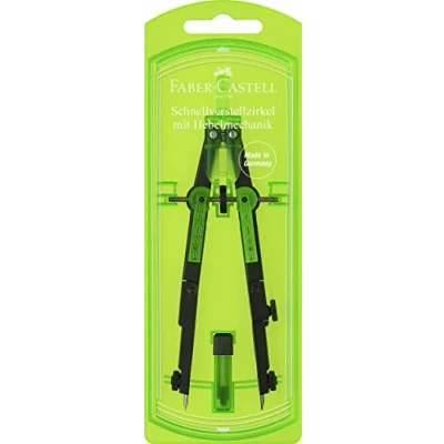 Immagine di Faber Castell 174007 Compasso, con meccanismo a leva, Nero e Verde