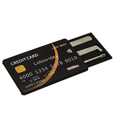 Immagine di Loboo Idea Kit di strumenti prelievo della serratura con carta credito a 5 pezzi, attrezzi per fabbro Pick blocco allenamento, principianti,