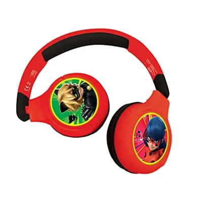Immagine di Lexibook Miraculous 2 in 1 Bluetooth e Cuffie Stereo Senza fili Regolabili, Rosso, HPBT010MI