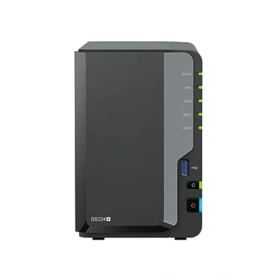 Immagine di Synology DS224+ Stazione di disco NAS a 2 bay (Intel Celeron J4125 4 core 2.0 GHz GB DDR4 RAM porte RJ 45 1GbE) da 16 TB bundle con dischi WD Red Plus (WD80EFZZ 68BTXN0)