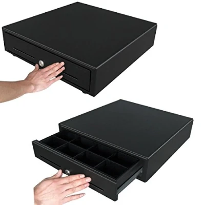 Immagine di HONEY BEAR Cassetto porta denaro da 16 pollici (40 cm) per registratori di cassa, 4 scomparti le banconote e 8 monete apertura a pressione, manuale (Cassetto denaro)