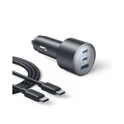 Immagine di Caricabatterie da auto Anker, USB C, 167.5W Max, 3 Porte Ultra Compatto e rapido, Per MacBook Pro/Air, iPhone 15/14 / 13 serie, Samsung S24 S23, iPad Pro, AirPods, altro ancora
