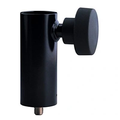 Immagine di K&amp;M 24521 Flangia di riduzione in acciaio, nero Adattatore per sistema altoparlanti con perno filettato 3/8&quot; x 12 mm