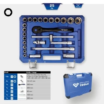 Immagine di KS TOOLS BT022025 Set bussole 25 1/2 Quadrato