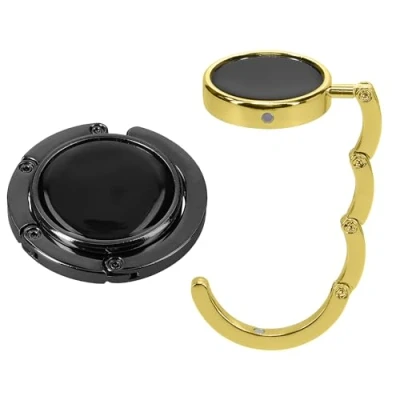 Immagine di kwmobile Set 2x Gancio Borsa da Tavolo Appendi in Alluminio Pieghevole Antiscivolo Antigraffio Appendiborsa Scrivania Max 3 kg