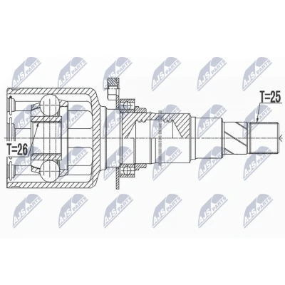 Immagine di NTY NPW FT 052 Kit Giunto Omocinetico Assale anteriore Dx, interno FIAT: BRAVO 2, LANCIA: DELTA 3