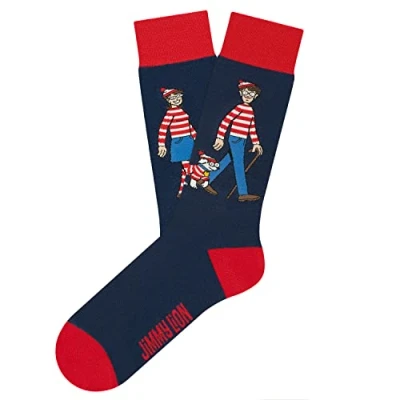 Immagine di Jimmy Lion Calzini Wally &amp; Friends per uomo e donna Blu scuro Taglia 36 40. Edizione limitata di Where&#039;s Wally? x