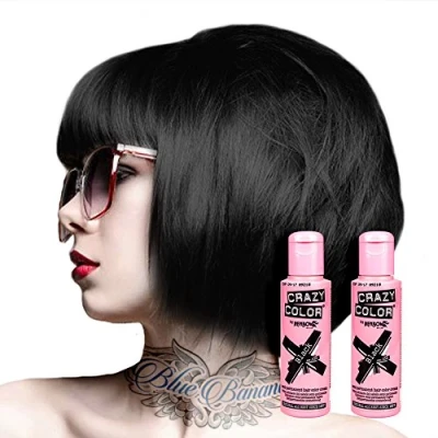 Immagine di Pacco Da Due Tinte Semipermanenti Per Capelli 100ml Crazy Color (Nero)