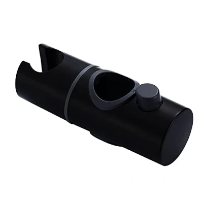 Immagine di Supporto scorrevole a colonna telescopica rotondo per manico doccia, realizzato in ABS con finiture nere