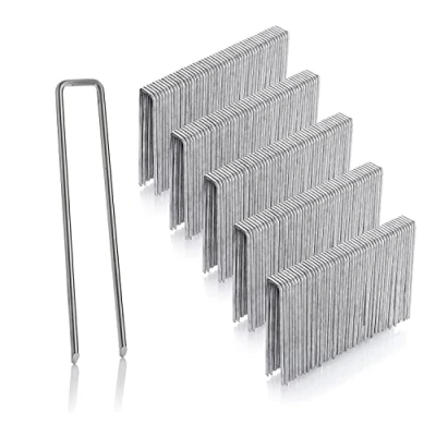 Immagine di GardenMate 300 Picchetti per Fissaggio a Terra Zincati in Filo d’Acciaio Galvanizzato Lunghezza 100 mm, Larghezza 13 Diametro 2,9 mm