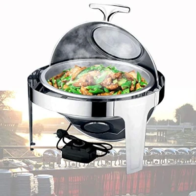 Immagine di Scaldavivande Elettrico, Chafing Dish Acciaio Inox, 6L Contenitore Termico per Alimenti Caldi Scalda vivande Buffet, Banchetti, Feste, Temperatura Regolabile (30 80 )