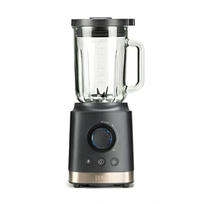 Immagine di BLACK + DECKER BXJB1800E Frullatore, 1.800 W, caraffa in vetro da 1.8L, regolatore di velocità, funzione Turbo, Smoothie e tritaghiaccio, 6 lame acciaio inox, grigio