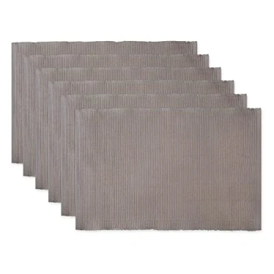 Immagine di DII Basic Everyday Set di tovagliette, 13 x 19, 100% cotone, a costine, 6 pezzi, colore: grigio