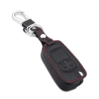 Immagine di Happyit Caso di Copertura della Chiave dell&#039;Auto in Pelle Portachiavi per Opel Astra J Corsa D Zafira C Distintivo Mokka Cascada Karl Adam Meriva 2 Pulsanti