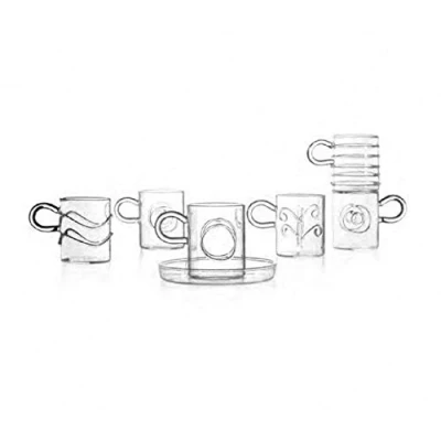 Immagine di Ichendorf Milano Vetro borosilicato Set 6 tazze caffè collezione Decò, 0.05 Chilogrammi