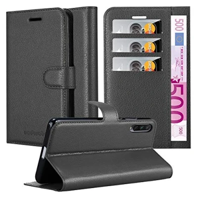 Immagine di Cadorabo Custodia Libro per Xiaomi Mi A3 in NERO CARBONE con Vani di Carte, Funzione Stand e Chiusura Magnetica Portafoglio Cover Case Wallet Book Etui Protezione