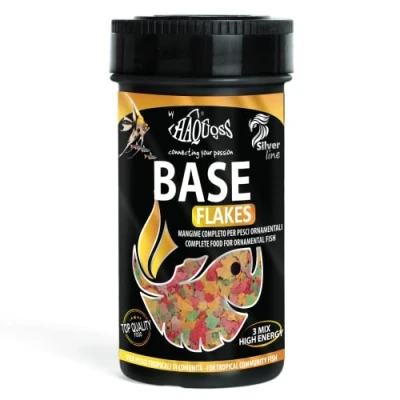 Immagine di Haquoss Baseflake Mangime in Scaglie per Pesci Tropicali, 250 ml/38 gr