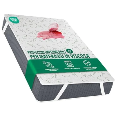 Immagine di Utopia Bedding protezione per materasso 90 x 200 impermeabile, in viscosa di bambù, con cinghie angolari elastiche, Topper traspirante certificato Oeko TEX,