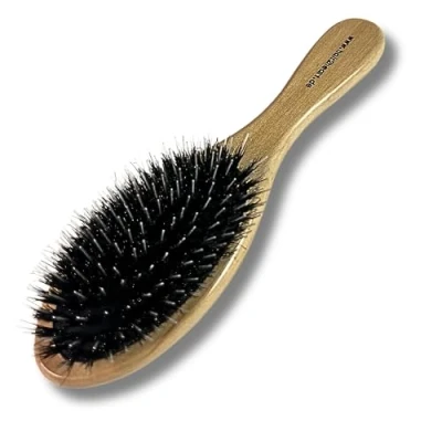 Immagine di hair2heart Spazzola per extension in legno, 22,5 cm Cura delicata e districamento una bellezza a lunga durata capelli naturali