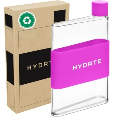 Immagine di Hydrte Borraccia piatta da 368,5 g, a prova di perdite e design sottile, la bottiglia d&#039;acqua borsetta, graziosa realizzata per donne uomini, quadrata senza
