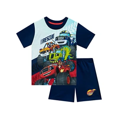 Immagine di Blaze e le Mega Macchine Pigiama per Bambini I Ragazzi con Camion Auto Blu 2 3 Anni Merchandising Ufficiale