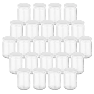 Immagine di gouveo Set di 24 barattoli per conserve da 350 ml, rotondi, con tappo a vite, conservare e